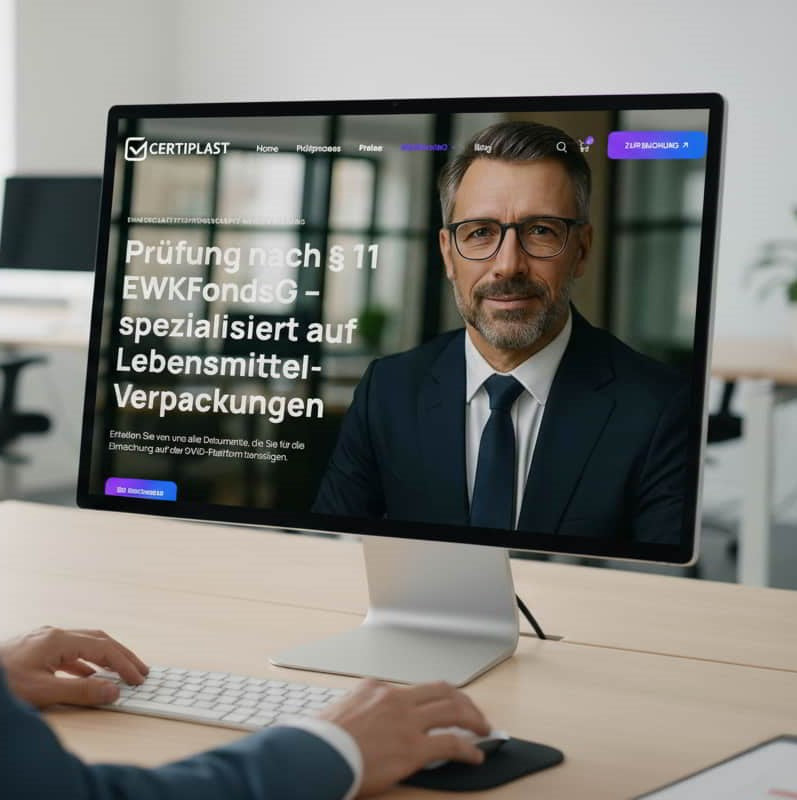 Certiplast, Online Buchung, 100% digital, Umwelt Compliance Audits, DIVID Mengenmeldung, § 11 EWKFondsG Prüfer, Einwegkunststofffondsgesetz Deutschland, Prüfer finden, Prüfbestätigung mit QES, Prüfbericht